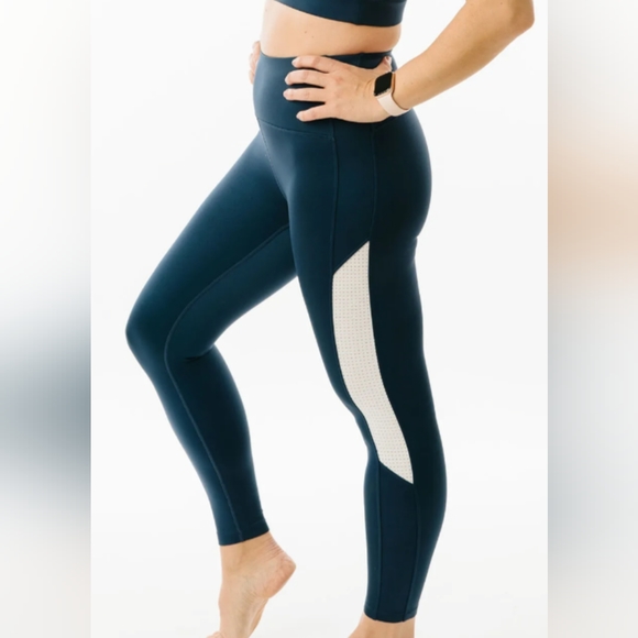 Navy Primo Mesh Hi-rise 7/8 24" - Picture 2 of 5